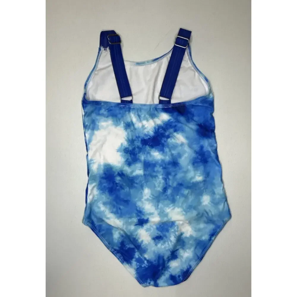 Girls blue tie-dye one-piece swimsuit Size 11/12